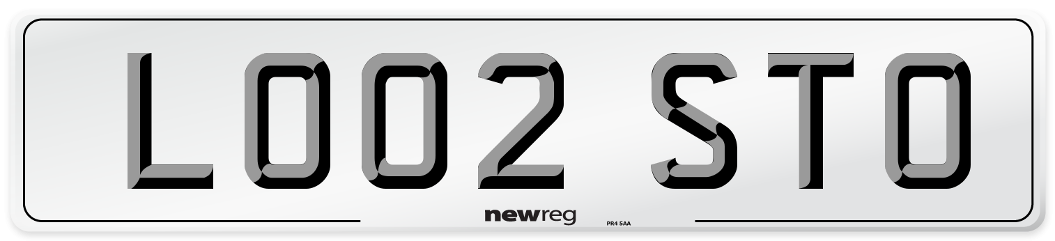LO02 STO Number Plate from New Reg